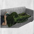 thumbnail image 6 of Jungle Soft Flannel Fleece Throw Blanket, Freshness Tropical Thailand Forest with Wooden Bridge Foliage Calm Landscape, Cozy Plush for Indoor and Outdoor Use, 70" x 90", Green, by Ambesonne, 6 of 6