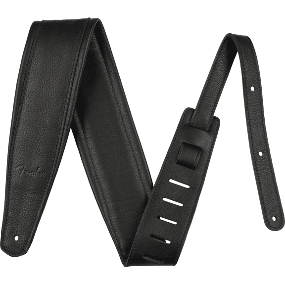 Fender Premium Leather 3.5" Guitar Strap, Black