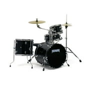 Hohner RWDSB Rockwood 16" Bass Drum 4-Piece Junior Drum Kit w/ Hardware, Cymbals, & Throne - Black