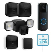 Blink Whole Home Security System Bundle 3 Outdoor Camera 1 Floodlight Mount 1 Indoor Add-on Camera 1 Video Doorbell