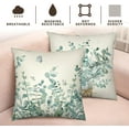 thumbnail image 4 of Eucalyptus Leaves Pillow Covers 18x18 Inch Sage Blue Green Leaf Butterfly Decorative Pillow Cases Set of 2 Spring Summer Mason Jar Floral Pillowcase Farmhouse Decor for Couch Sofa, 4 of 6
