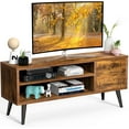 thumbnail image 3 of Modern Wood TV Console Stand with Storage up to 55 inch for Living Room, Bedroom (Brown), 3 of 10