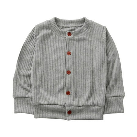 

Kids Toddler Baby Girls Autumn Winter Ribbed Knit Cotton Long Sleeve Cardigan Clothes