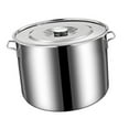 thumbnail image 1 of Stainless Steel Stock Pot, Large Capacity Versatile Stainless Steel Soup Bucket with Lid for Home, 1 of 7