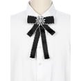 thumbnail image 4 of INSPIRE CHIC Broche de lazo de cinta para mujeres con gran pedrería y clips para corbatas de camisa, 4 of 5