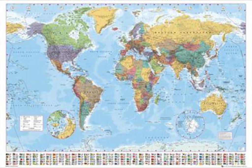 Banner Huge large Size Canvas Animals World Map Educational Child Gift Poster 
