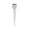 thumbnail image 3 of ANGARA Natural 0.45 Ct. Amethyst with Diamond Classic Ring in 14K White Gold for Women (Ring Size: 3.5), 3 of 9