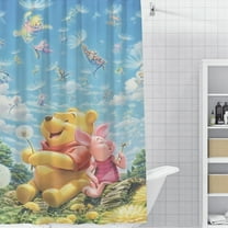 Winnie the Pooh-theme Bathroom Shower Curtain Home Decor,Bath Curtains Durable Waterproof Bath Curtain , Adluts Girls Boys Bathroom Decor House Gifts 48x71inch(120cmX180cm)