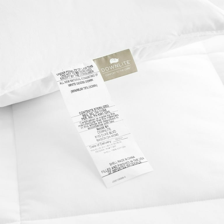 DOWNLITE Medium Density 230 TC 600 Fill Power White Goose Down Hotel Bed Pillow Walmart