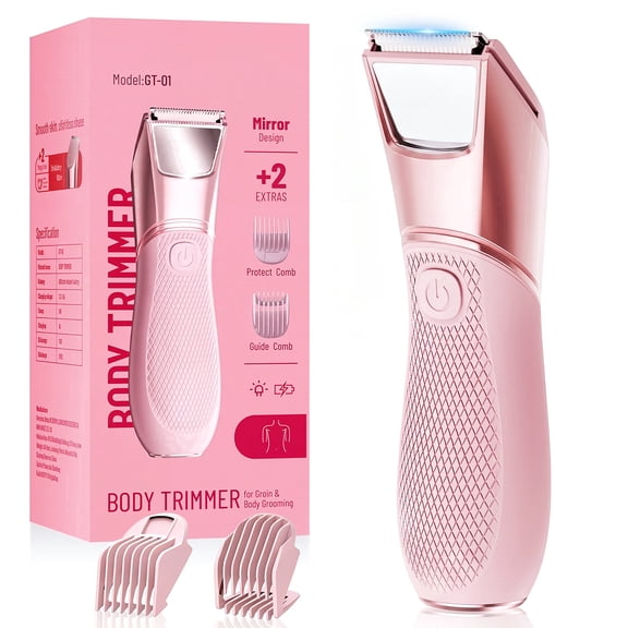 Nogroa Bikini Trimmer for Women, Electric Razors, Cordless Shaver with Ceramic Blade, IPX7 Waterproof Lady Facial Razor, Portable Rechargeable Body Pubic Hair Trimmer, Idea for Face, Underarm & Legs