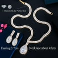 thumbnail image 2 of EOEMY Luxury 2Pcs 585 Gold Cz Baguette Water Drop Set For Fiancee Engagement Jewelry, 2 of 7