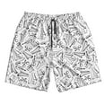thumbnail image 5 of Goofa Black White Music Printed Mens Swim Trunks Summer Quick Dry Short Beach Swimwear Bathing Suits-3X-Large, 5 of 9