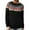 Black, variant on CCRFTGI Fair Isle Sweater Women 2025 Fall Long Sleeve Knit Sweater Pullover Casual Vintage Sweater Loose Crewneck Jumper Tops Blue XL