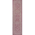 thumbnail image 2 of JONATHAN Y SANTA MONICA 2 x 10 Runner Rug, Sinjuri Medallion Textured Weave - Fuchsia/Light Gray, SMB101G-210, 2 of 4