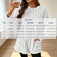 thumbnail image 4 of Women's Oversized Cable Knit Crewneck Sweater Pullover Long Sleeve with Pockets Side Slit Casual Everyday Fall Top, 4 of 9