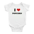 thumbnail image 1 of I Heart Popcorn Love Food Funny Baby Bodysuits, 1 of 5