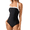 Black, variant on Womens One Piece Swimsuits Bathing Suits Tummy Control Swimsuits Sexy High Cut Color Block Monokini