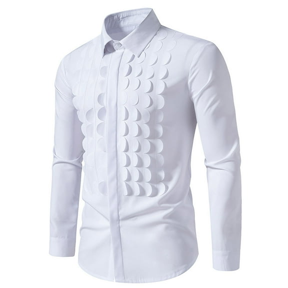 Njoeus Men's Fashion Solid Dress Shirt Casual Long Sleeve Button Up Prom Party Medieval T Shirt for Men Performing Shirts