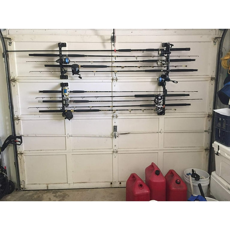 Garage Door Storage HOOKS RACK  Door storage, Fishing pole storage, Garage  door types