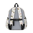 thumbnail image 3 of Dinosaur and Floral Off White Pattern Backpack for School, Cute School Bag with Adjustable Shoulder Straps and Padded Back, 13.4"x11"x4.7", 3 of 5