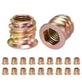 thumbnail image 1 of Paquete de 20 Tuercas de Inserción Roscadas para Madera, M8x10mm, Tuercas de Inserción de Conducción Hexagonal para Muebles de Madera [Tono Dorado], 1 of 6