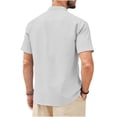 thumbnail image 3 of Abomasnow Men's Button Down Shirts Short Sleeve Collared Textured Shirts Work Office Business Casual Summer Beach Vocation Shirts, 3 of 4