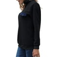 thumbnail image 2 of Gvmfive Women's Mock Neck Long Sleeve Button Loose Pullover Sweatshirt, 2 of 3