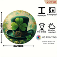 thumbnail image 2 of 2D Flat, Round Metal Wall Art Sign - Four Leaf Clover Top Hat Design, Symbol Good Fortune Decoration, Durable Easy-Hang Wall Sign for Home Office Party, Birthday Holiday Gift Idea, 2 of 6