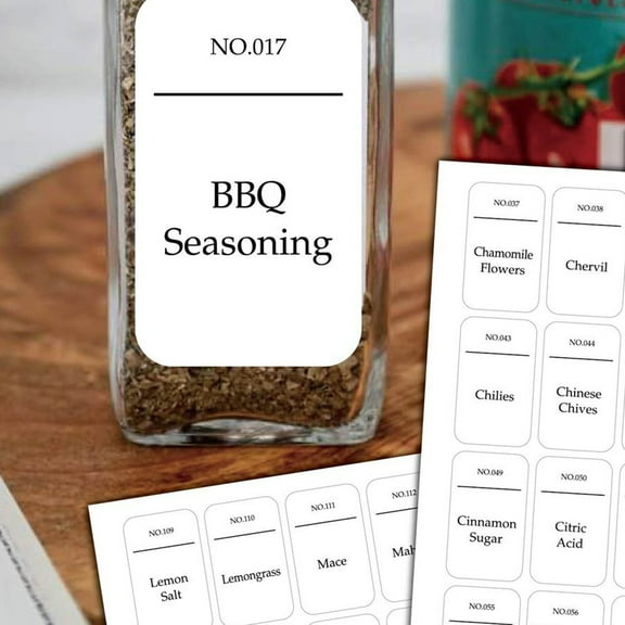 Travelwant 216Pcs Chalkboard Kitchen Spice Jar Labels, Preprinted Seasoning Label Stickers   Numbers for Kitchen Organization and Storage (Water Resistant, Write On, Reusable)