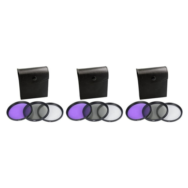 bedienty 3 Pcs for Purple Light CPL FLD Lens Filter with Bag Glass Protector Replacement 49mm 3Set