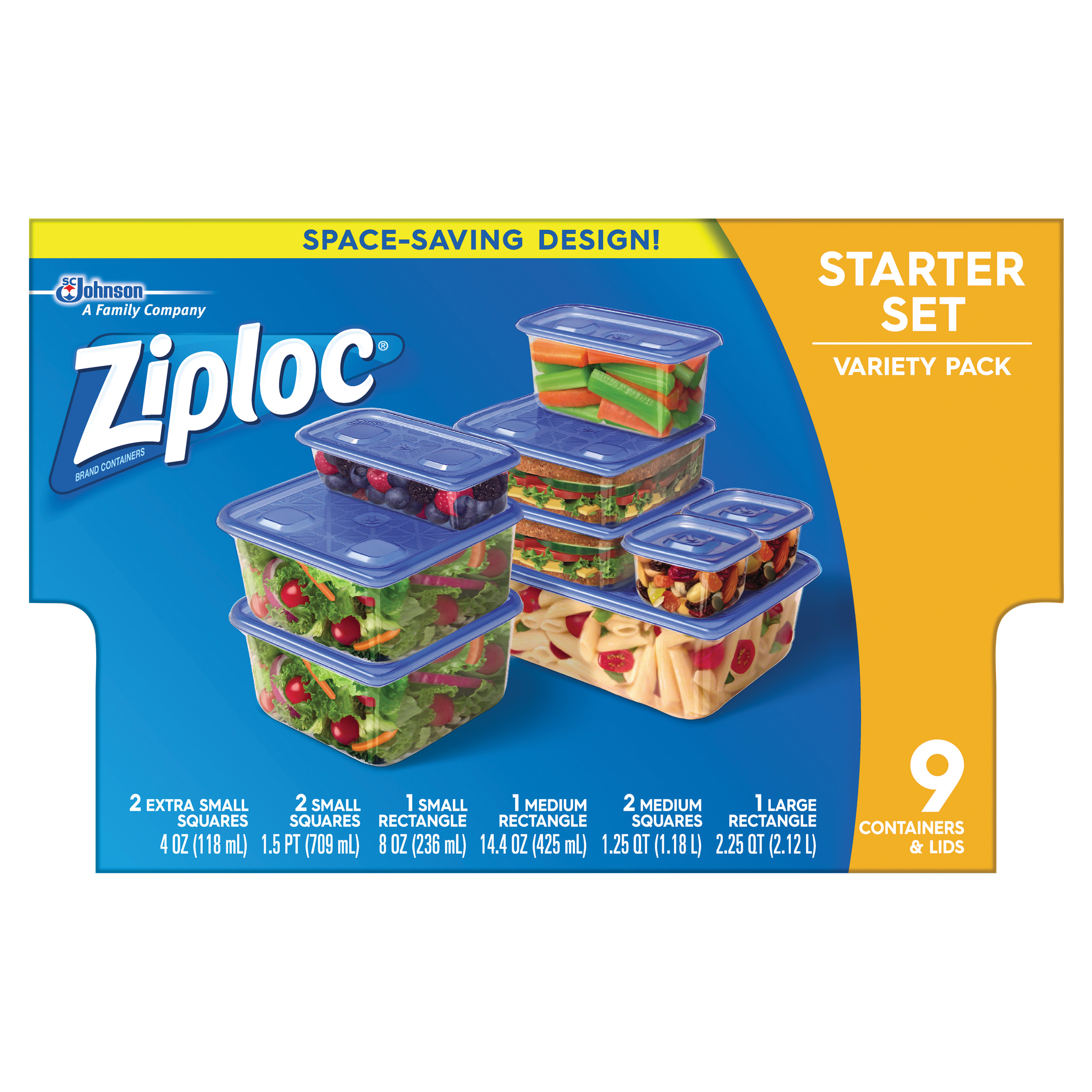 Ziploc Containers Variety Pack, Walmart Exclusive, 9 ct