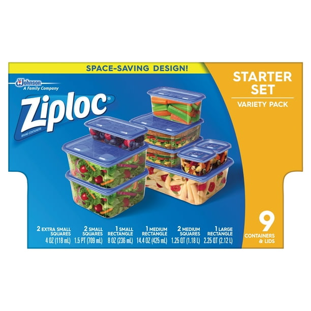 Ziploc Containers Variety Pack, Walmart Exclusive, 9 ct
