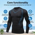 thumbnail image 5 of Compression Shirt Men Crewneck Long Sleeve Stretch Quick Dry Slimming Shaping Undershirt Tummy Control Shirt for Gym Running Daily Activity,Blue M, 5 of 7