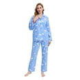 thumbnail image 4 of Apparonia Women's Pajama Sets Cotton Nightwear Long-Sleeve Button Front Shirt and Pant Sleepwear Notch Collar Pjs Lounge Sets Quiet Night​ XL, 4 of 7