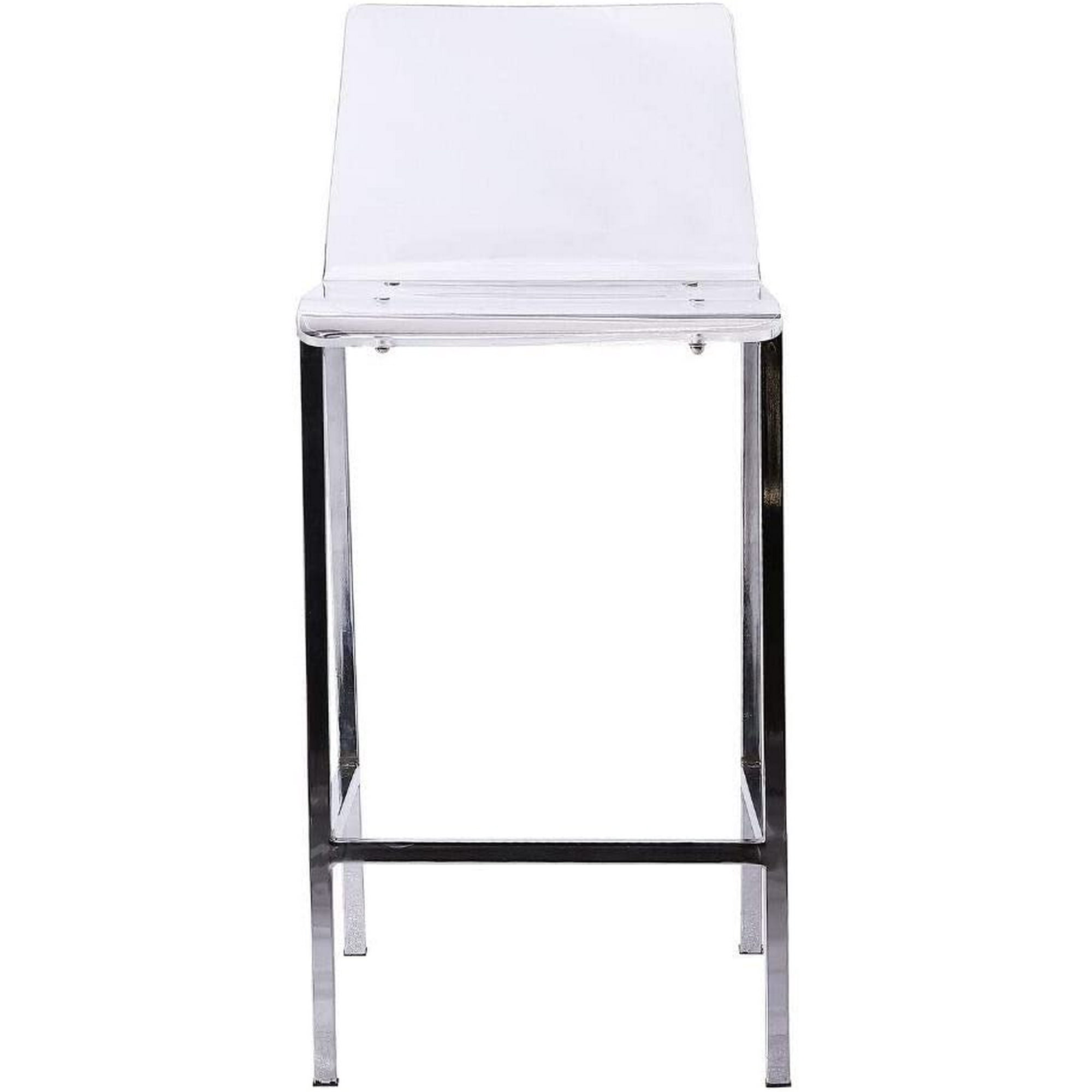 Acrylic Metal Chrome Counter Stool 26 H Kitchen Breakfast Bar Stools for Living Room Dining Room Kitchen Counter Height Barstools with Footrest Set 2 Walmart