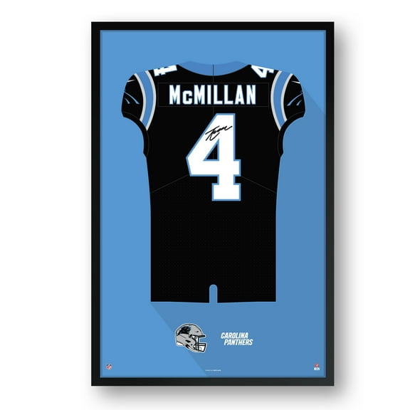 Tetairoa McMillan Carolina Panthers Facsimile Signature Framed Jersey Art Print