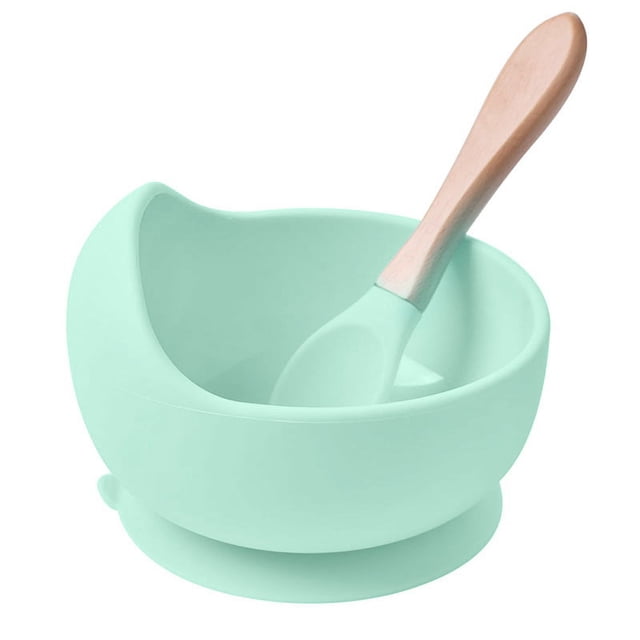 2PCS/Set Silicone Baby Feeding Bowl Tableware for Kids Waterproof Suction Bowl With Spoon Children Dishes Kitchenware Baby Stuff