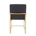 thumbnail image 5 of LumiSource Fuji Dining Chair Set of 2 - Gold/Black Faux Leather, High Back, 21.5" Wide, Contemporary Style, Indoor Use, Padded Seat &amp; Back, 5 of 6