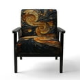 thumbnail image 4 of Designart "VORTEX Tangle" Gold Abstract Upholstered Accent Chair - Modern Arm Chair For Bedroom, 4 of 7