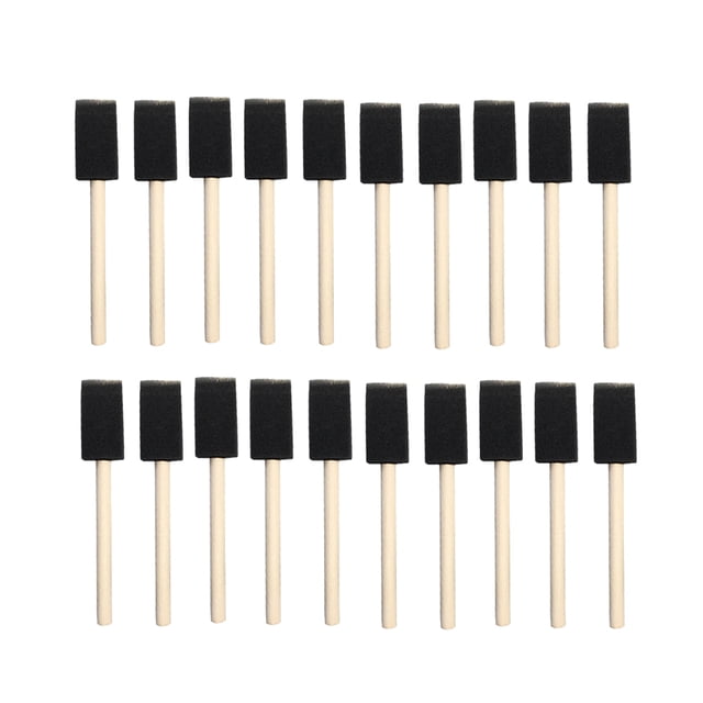 SHISUYAN Sponge Paint Brush Set with Wooden Handle for Kids Art Lessons and DIY Crafts Multi 1 Inch