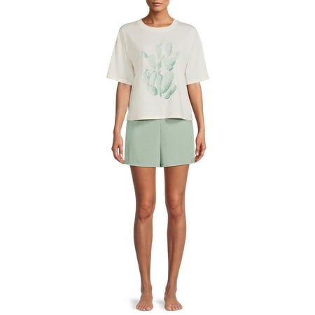 

Grayson Social Women s and Women s Plus Size Cactus Sleep T-Shirt and Shorts Set 2-Piece