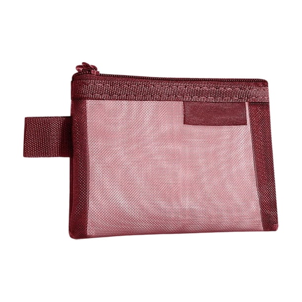 Monedero de malla transparente vintage,mini neceser de viaje para pintalabios,tarjetas y llaves,organizador pequeño y ligero para uso diario,ideal para mujeres y niñas.