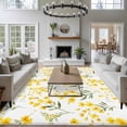 thumbnail image 3 of Yellow Flowers Area Rugs 5x7 ft Watercolor Plant Countryside Washable Rug Non Slip Indoor Carpet Absorbent Floor Mat for Living Room Bedroom Dining Room, 3 of 9