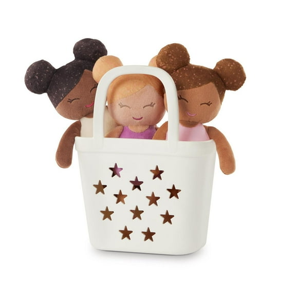 Bath Dolls Bundle in Basket by Lullababy, LullaBaby Bath Dolls Bundle Set of 3
