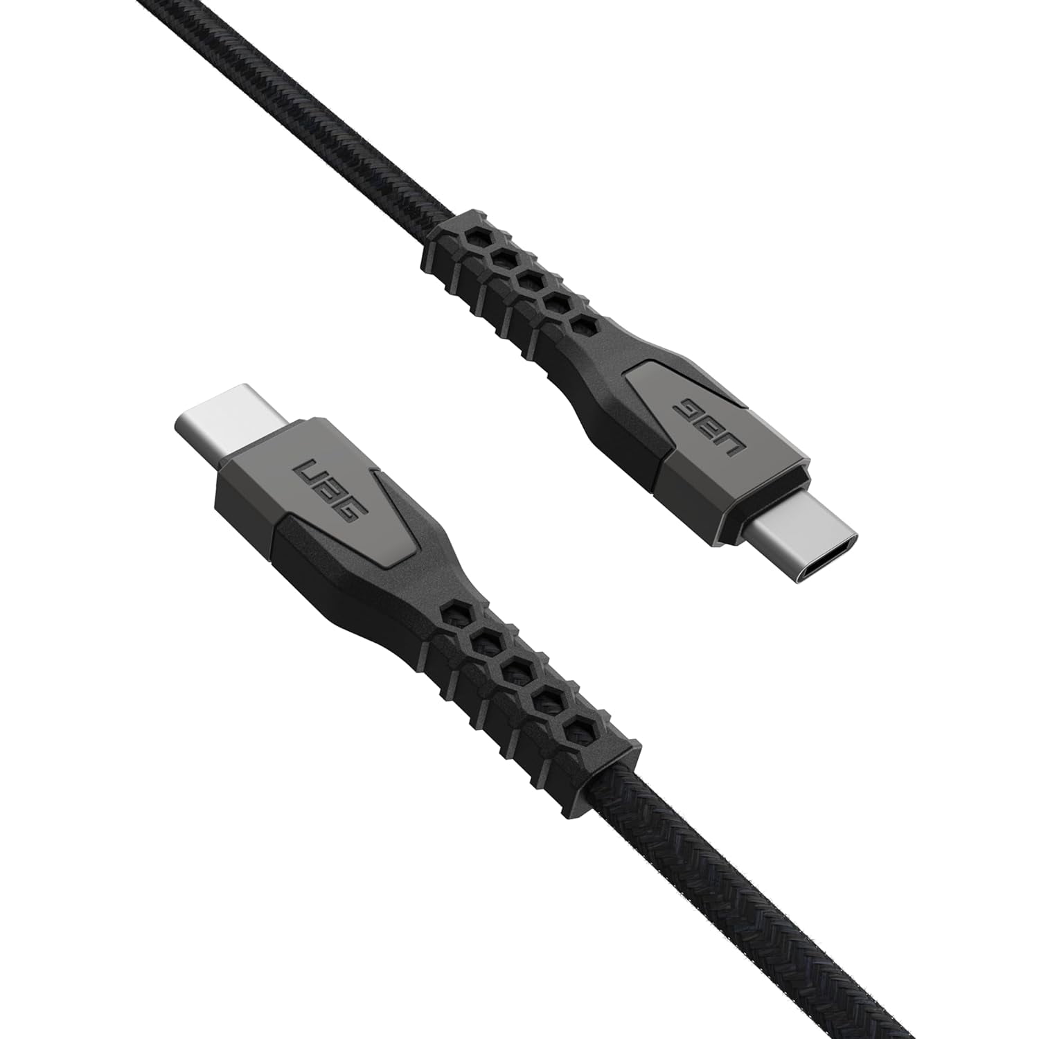 UAG Rugged Kelvar Core USB-C to USB-C Cable 5ft/1.5m 60W Power Delivery PD Reinforced Fast Charging Cable for iPhone 17/16/15, MacBook, iPad Pro, Samsung Galaxy S25/S24/S23, Black/Gray