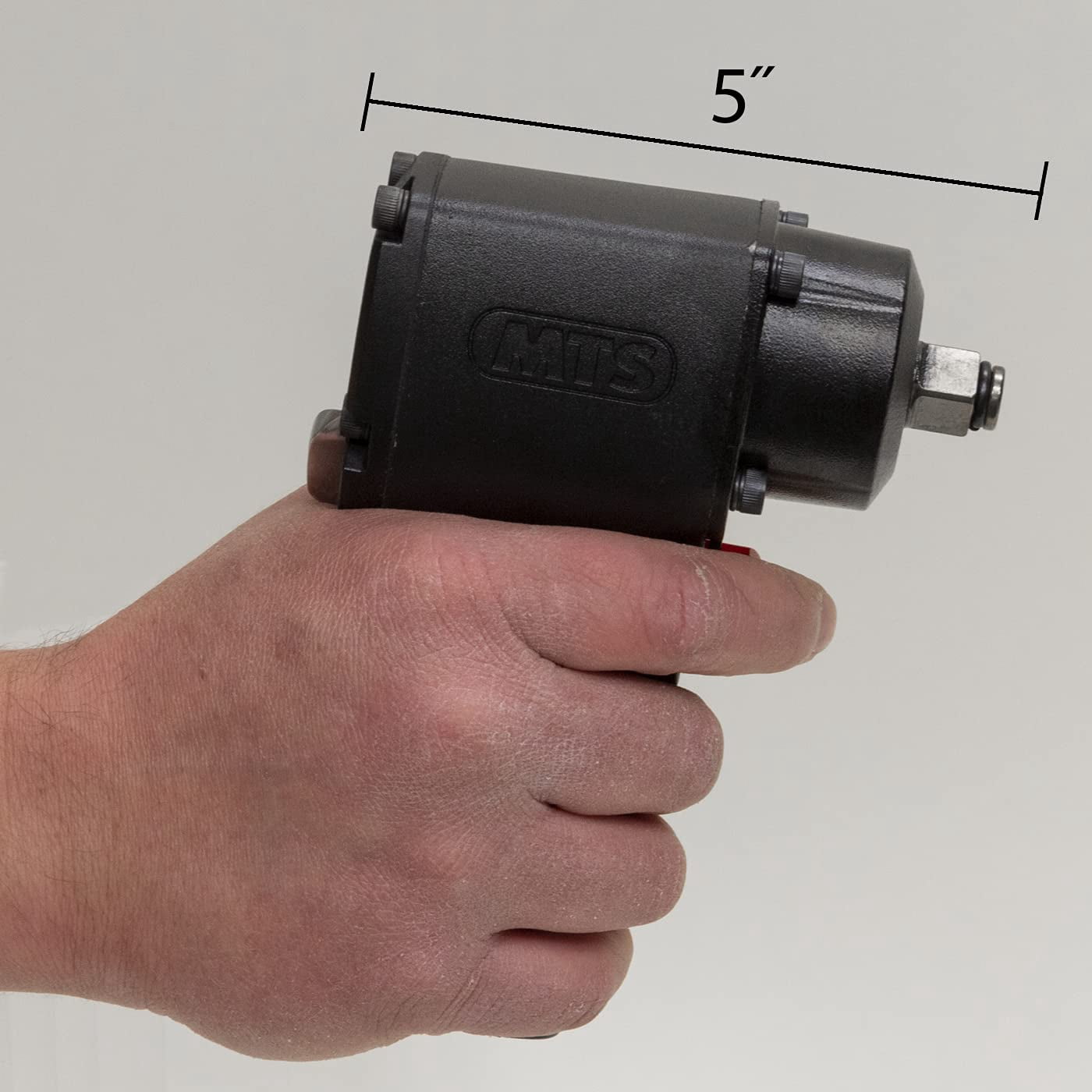 MTS 53255 1/2-Inch Drive Lightweight Pneumatic Air Powered Compact Stubby Impact Wrench, Twin Hammer, with Max Torque of 500 ft-lbs, Working Torque Range 25-300 ft-lbs, Weight 3.2 lbs.