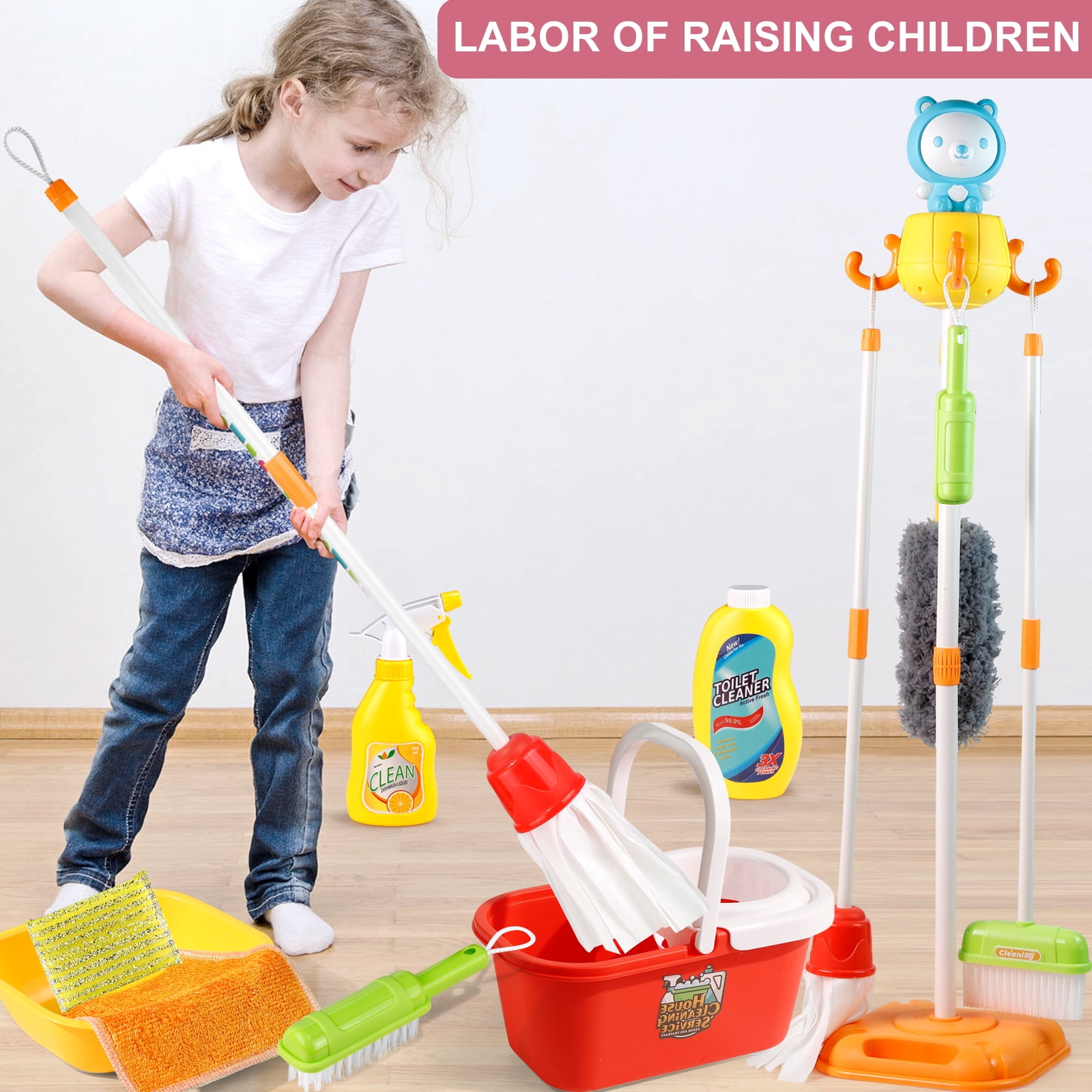 Kids Cleaning Set Safe Children Pretend Play Kit Cleaning Toys Reusable  Housekeeping Play Kit Kids Broom Set Educational Toys - AliExpress