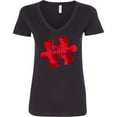 thumbnail image 3 of Inktastic Autism Awareness Be Kind Red Puzzle Piece Women's V-Neck T-Shirt, 3 of 5