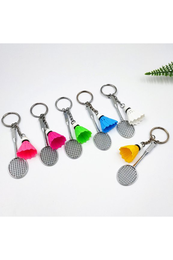 2Pcs Key Rings Badminton Pendant Decorations Three-dimensional Keychain for Souvenir Prizes