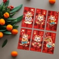 thumbnail image 2 of 6 sobres rojos de Año Nuevo Hong Bao tradicionales decorativos del Año del Dragón 2024 Estilo C, 2 of 8